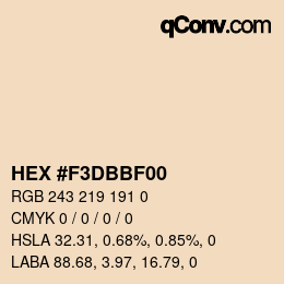 Color code: HEX #F3DBBF00 | qconv.com