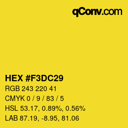 Color code: HEX #F3DC29 | qconv.com