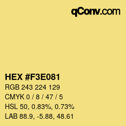 Color code: HEX #F3E081 | qconv.com