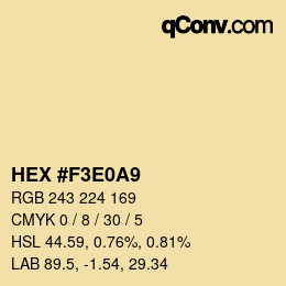 Código de color: HEX #F3E0A9 | qconv.com