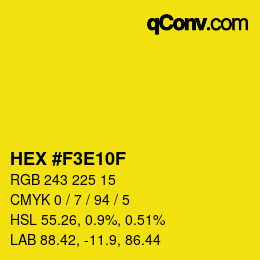 Farbcode: HEX #F3E10F | qconv.com
