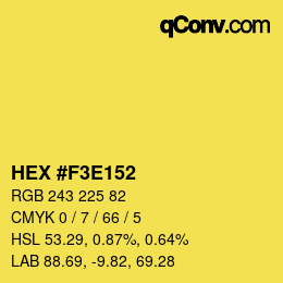 Color code: HEX #F3E152 | qconv.com