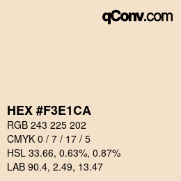 Farbcode: HEX #F3E1CA | qconv.com