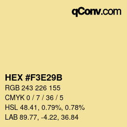 Color code: HEX #F3E29B | qconv.com