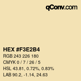 Code couleur: HEX #F3E2B4 | qconv.com