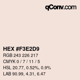 Color code: HEX #F3E2D9 | qconv.com