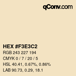 Color code: HEX #F3E3C2 | qconv.com