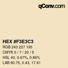 Color code: HEX #F3E3C3 | qconv.com