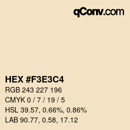 Color code: HEX #F3E3C4 | qconv.com