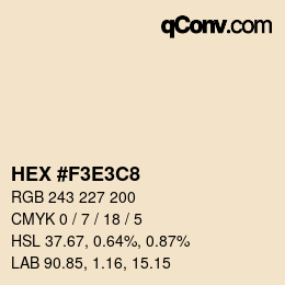 Color code: HEX #F3E3C8 | qconv.com