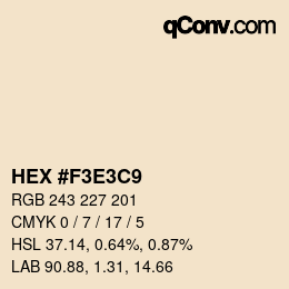 Color code: HEX #F3E3C9 | qconv.com
