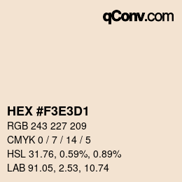 Farbcode: HEX #F3E3D1 | qconv.com