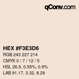 Color code: HEX #F3E3D6 | qconv.com
