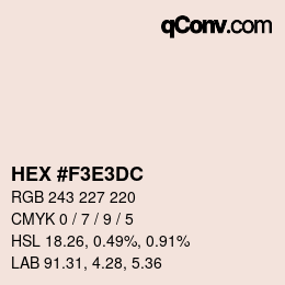 Color code: HEX #F3E3DC | qconv.com