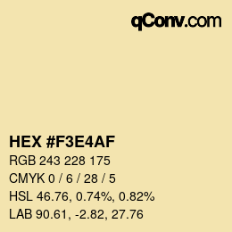 Color code: HEX #F3E4AF | qconv.com