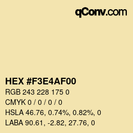 Color code: HEX #F3E4AF00 | qconv.com