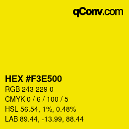 Color code: HEX #F3E500 | qconv.com