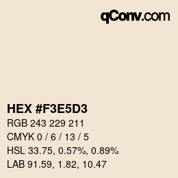 Color code: HEX #F3E5D3 | qconv.com