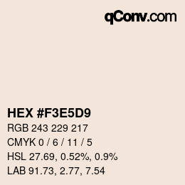 Color code: HEX #F3E5D9 | qconv.com