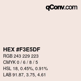 Color code: HEX #F3E5DF | qconv.com