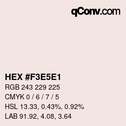 カラーコード: HEX #F3E5E1 | qconv.com