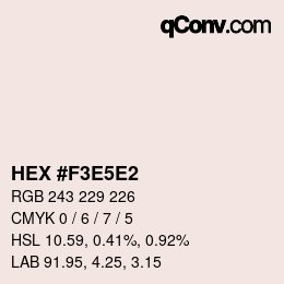 Código de color: HEX #F3E5E2 | qconv.com