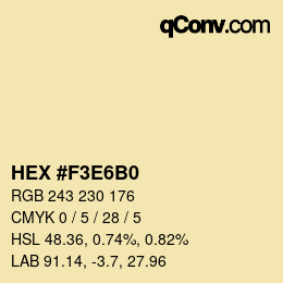 Color code: HEX #F3E6B0 | qconv.com