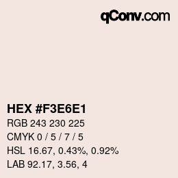 カラーコード: HEX #F3E6E1 | qconv.com