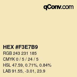 Color code: HEX #F3E7B9 | qconv.com