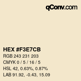 Color code: HEX #F3E7CB | qconv.com