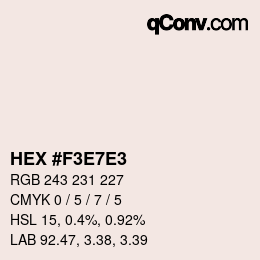 Color code: HEX #F3E7E3 | qconv.com