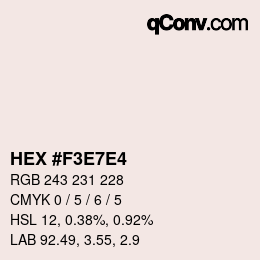 Color code: HEX #F3E7E4 | qconv.com