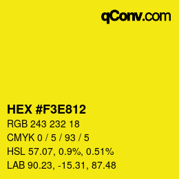 颜色代码: HEX #F3E812 | qconv.com