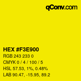 Color code: HEX #F3E900 | qconv.com