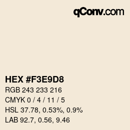 Farbcode: HEX #F3E9D8 | qconv.com