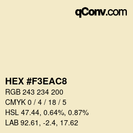 Color code: HEX #F3EAC8 | qconv.com