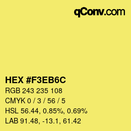 Color code: HEX #F3EB6C | qconv.com