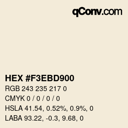 Color code: HEX #F3EBD900 | qconv.com