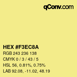 Farbcode: HEX #F3EC8A | qconv.com