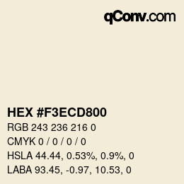 Color code: HEX #F3ECD800 | qconv.com
