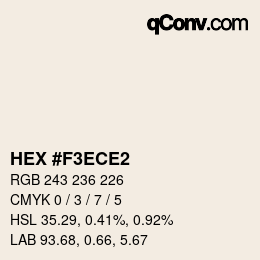 カラーコード: HEX #F3ECE2 | qconv.com