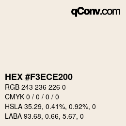 カラーコード: HEX #F3ECE200 | qconv.com