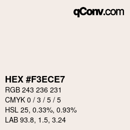 カラーコード: HEX #F3ECE7 | qconv.com