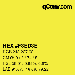 Color code: HEX #F3ED3E | qconv.com