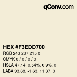 Color code: HEX #F3EDD700 | qconv.com