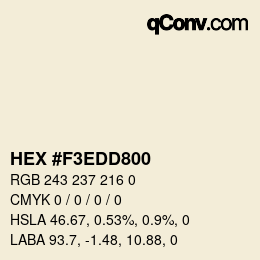 Color code: HEX #F3EDD800 | qconv.com