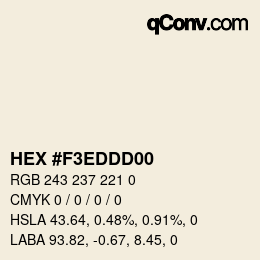 Color code: HEX #F3EDDD00 | qconv.com