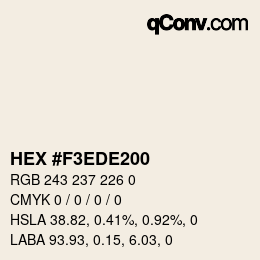 颜色代码: HEX #F3EDE200 | qconv.com