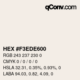 Color code: HEX #F3EDE600 | qconv.com