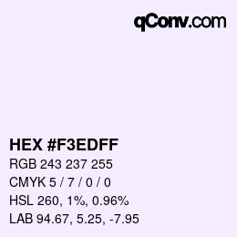 Color code: HEX #F3EDFF | qconv.com